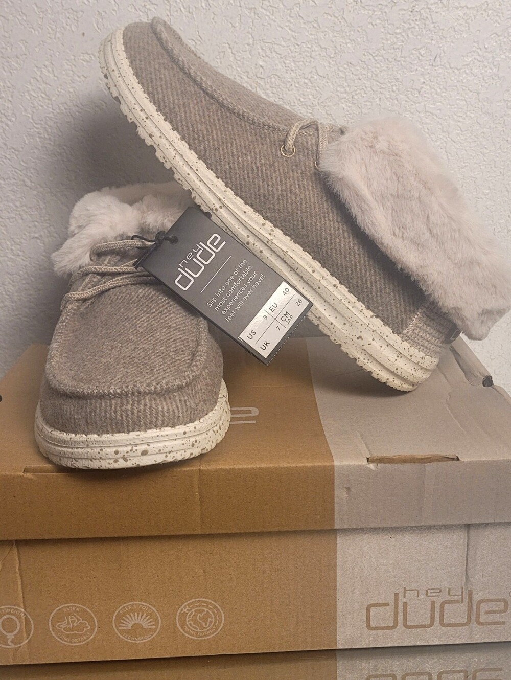 HEY DUDE BRITT Nut  Women’s Casual Shoes Size 9 Medium BRAND NEW IN  BOX